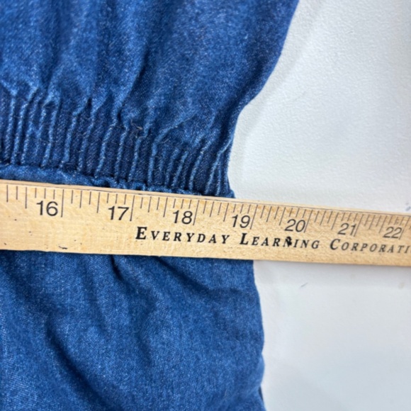 VTG 70s Denim Wide Leg Jumpsuit L Boonies Long Sleeve Button Front Pockets Retro - Picture 12 of 14